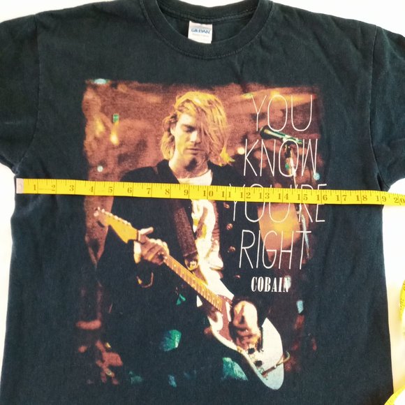 Kurt Cobain You Know You're Right black T-shirt  size Medium - Picture 5 of 7